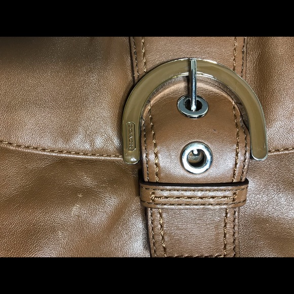Brown Leather Coach SoHo Hobo Flap Handbag Purse - Picture 8 of 8